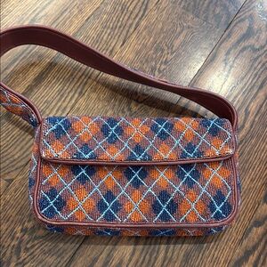 STAUD Argyle Shoulder Bag in Orange and Blue
